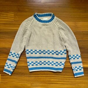 Fin & Vince Blue and Cream Neutral Knit Sweater